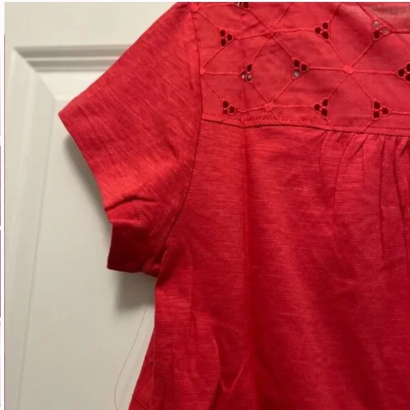 St. John's Bay Eyelet Top - Size Small - Vermillion Red - NWT - Picture 6 of 7